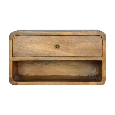 Homeroots 18" Beige Solid Wood One Drawer Floating Nightstand 651478