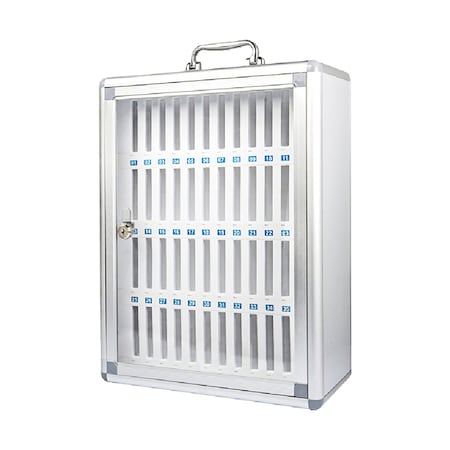 Kore Design Cell Phone Storage Wall Mount Aluminum Lock Box, 48-Slot KDCS-48R1