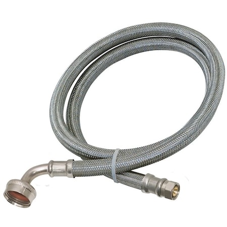 Ez-Flo Eastman Braided Dishwasher Connector Hose, 3/4 in Inlet, FHT Inlet, 3/8 in Outlet, Compression Outlet, 6 ft L 41043