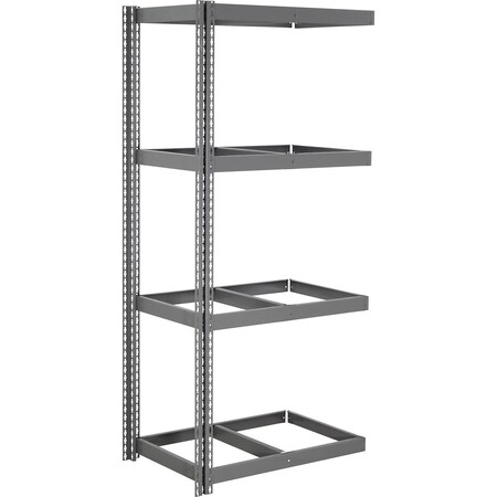 Global Industrial 4 Shelf, Heavy Duty Boltless Shelving, Add On, 36"W x 12"D x 60"H, No Deck B3153836