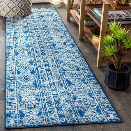 Jonathan Y Modern Persian Boho Vintage Tribal Blue/Gray 2 ft. x 8 ft. Runner Rug MOH100A-28