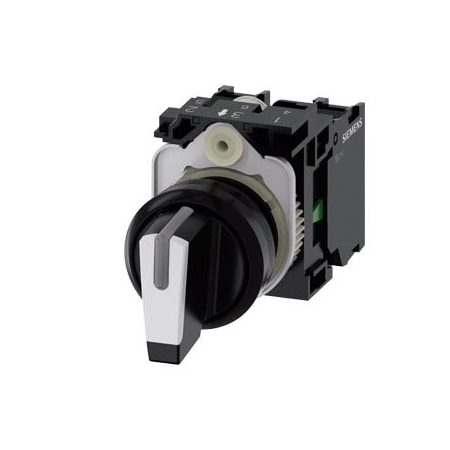 Siemens Selector switch, illuminable, 22 mm, round, plastic, white 3SU1100-2BM60-1NA0-ZY10