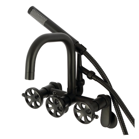 Kingston Brass Wall Mount Clawfoot Tub Faucet, Matte Black AE8450RX