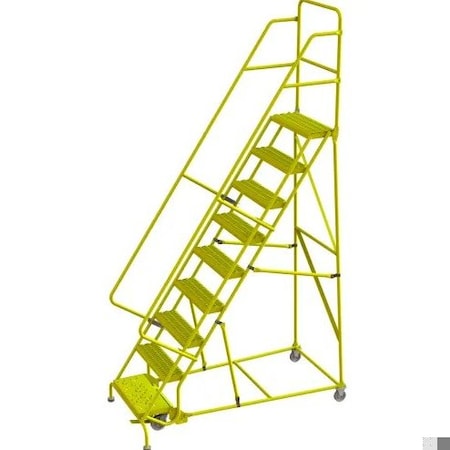 Tri-Arc Step9 Steel Rolling Ladder, W/24"Wx10"D KDSR109242-Y