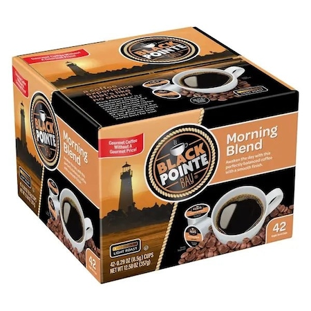 Black Pointe Bay Coffee, Morning Blend, Light Roast, Single Serve Coffee Pods for Keurig K-Cup Brewers, 42PK FG018107