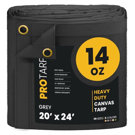Protarp 20 ft. x 24 ft., 14 Oz, Grey, Polyester PT-301-20X24