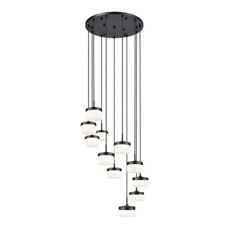 Z-Lite Renaud Matte Black 11 Light Chandelier 827P6-11R-MB-LED
