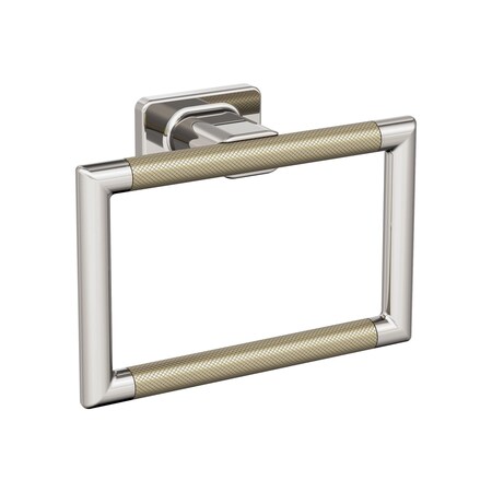 Amerock Esquire Polished Nickel/Golden Champagne Contemporary 5-1/4 in 133 mm Length Towel Ring BH26612PNBBZ