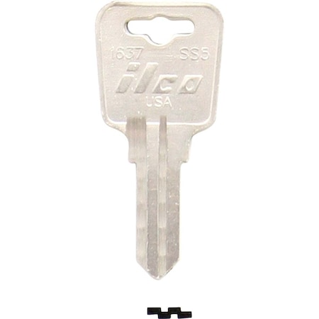 Kaba Ilco Sentry Nickel Plated Safe Key SS5 / 1637, 10PK AL00000602