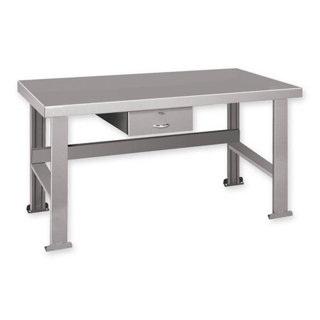 Pucel FD Series Workbench with Drawer, 60 in W x 32.5 in H x 34 in D, Gray FD-3460
