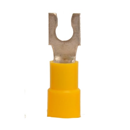 Hillsdale Terminal Fork Terminal, #8 Stud Size, 10 AWG, 600 V, Vinyl Insulated, 500 PK 50281