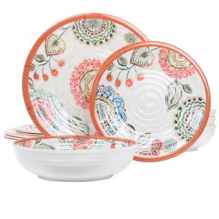 Elama Ester 12 Piece Melamine Dinnerware Set EL-ESTER