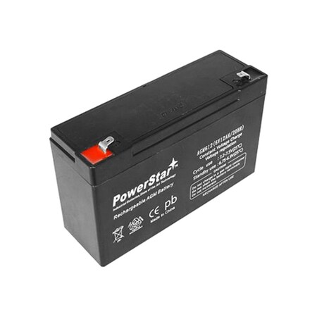 Powerstar 6V 12Ah Battery for Kids Ride on Cars and Motorcycle Toys AGM6V12-44