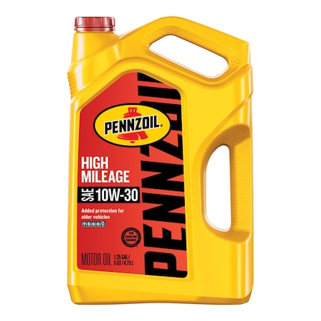 Pennzoil Engine Oil, 10W-30, Hi Mileage, 5 Qt. 550045205