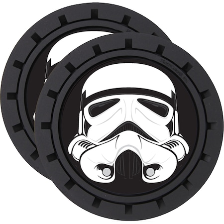 Plasticolor Round With TrueColor Star Wars Stormtrooper Black PVC Without Coaster Holder Set Of 2 000665R01