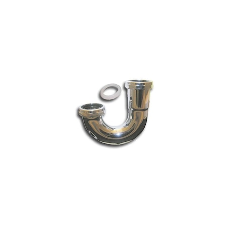 Larsen Supply Co. Kitchen Drain J-Bend, Chrome-Plated Brass, 1-1/2-In. O.D. 589197