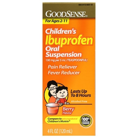 Geiss Destin & Dunn Ibuprofen Suspension, Childrens Berry, 100mg/5mL, 120mL 00113089726
