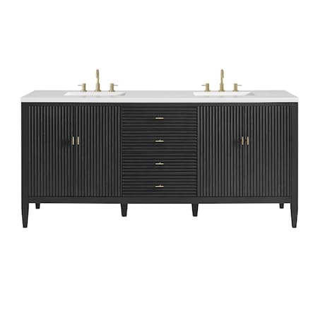 James Martin Vanities Vanity, without top, Carbon Oak, 71.88 in W x 23.5 in D, 485-V72-M-CBO