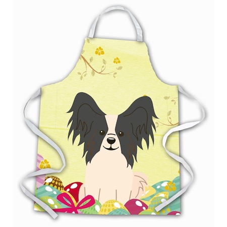 Carolines Treasures Easter Eggs Papillon Black & White Apron BB6076APRON