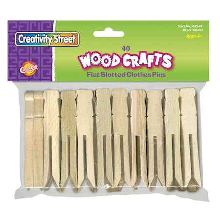 Pacon Pacon  Creativity Street Wooden Flat Slotted Clothespin, Natural, 240PK PA102537