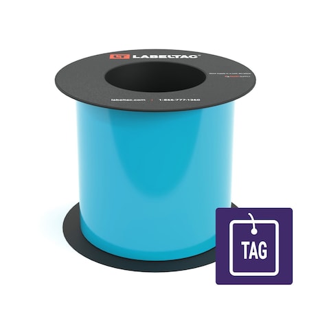 Labeltac Tear-Resistant Tag Stock 5in x 100ft LT9, Light Blue LT515TAG-C