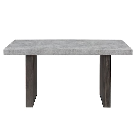 Homeroots 78" Gray Wood Double Pedestal Base Dining Table 642280