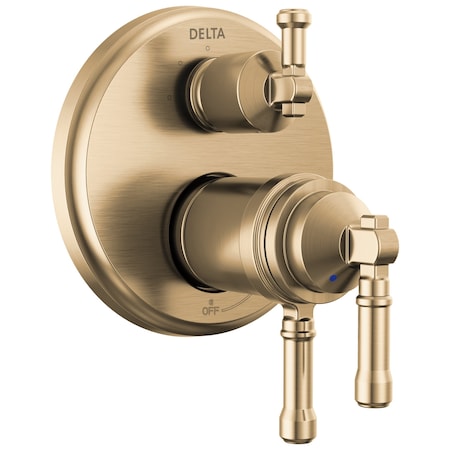 Delta Broderick 17T Series Integrated Diverter Trim 3-Setting In Lumicoat Champagne Bronze T27T884-CZ-PR