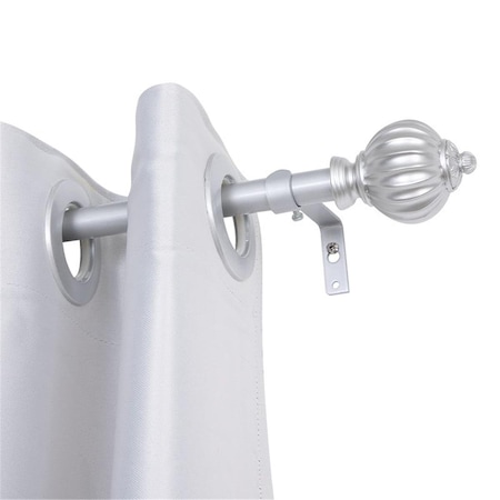 Utopia Alley 0.75 in. Single Decorative Drapery Adjustable Curtain Rods for Windows 48 to 86 in. - Nickel D44N