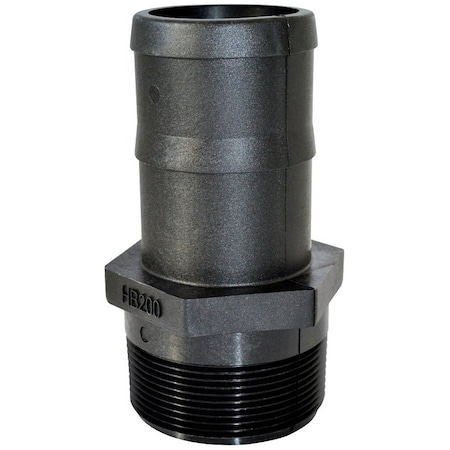 Green Leaf Straight Adapter, 1-1/2 x 1-1/4 in, MNPT x Hose Barb, Polypropylene HB150125