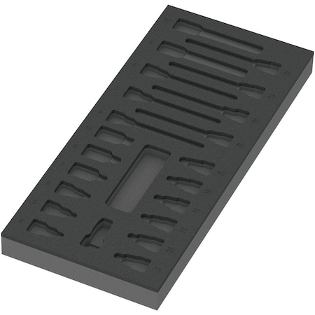 Wera 9823 Foam insert Zyklop B 3/8 in bit socket set 1, empty, 172 x 30 x 392 mm 5137323001
