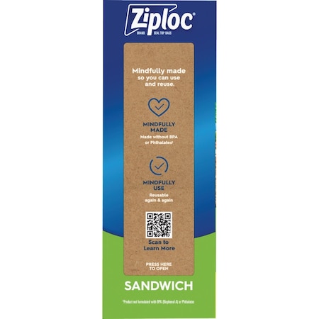 Ziploc Sandwich Food Storage Bag, 50-Count 1356