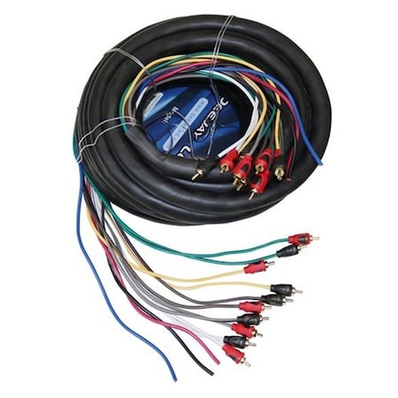 Deejay Led 36-Foot Multi-Amp Accessory Cable 10 RCA Shielded Cables Plus Three Power Wires in one cable TBHMED36COPPER