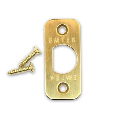 Emtek Radius Corner Faceplate and Screws for Passage or Privacy Latch Unlacquered Brass Finish 83231US3NL