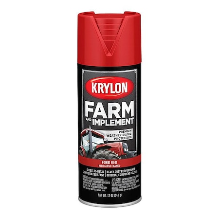Krylon Spray Paint, Ford Red, High-Gloss, Solvent, 12 oz K01941008