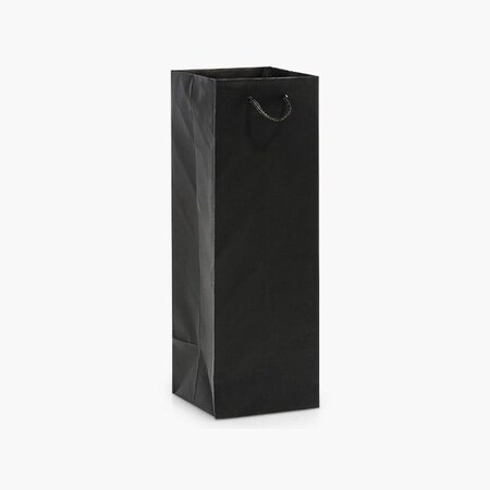 Nashville Wraps Black Matte Gift Bags, Wine 4.5x4.5x13, 100PK MTWBBK