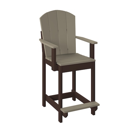 Polybird FANBACK DINING CHAIR "COUNTER HEIGHT".        WEATHERWOOD AND TUDOR BROWN POLYBIRD P8-C