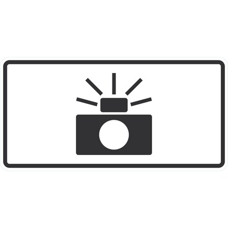 Lyle Camera Symbol, 48x24, Engineer Grade, White G-16621-EG_48x24