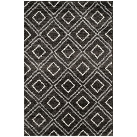 Safavieh 4 x 6 ft. Tunisia Power Loomed Area RugAnthracite & Cream Small Rectangle TUN293F-4