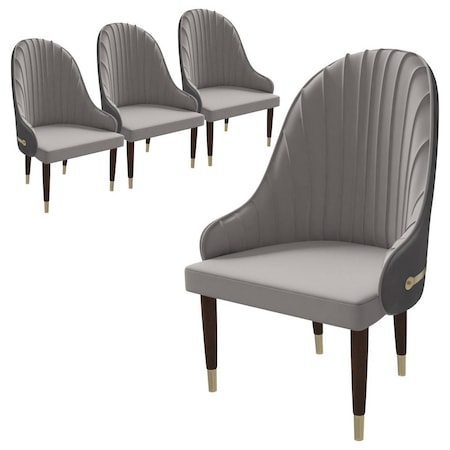 Leisuremod Elara Collection Wooden Dining Chair in Two-Tone Grey, 4PK EC59GR4