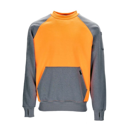 Refrigiwear Two-Tone HiVis Crewneck Sweatshirt, XL 8455RCORXLG