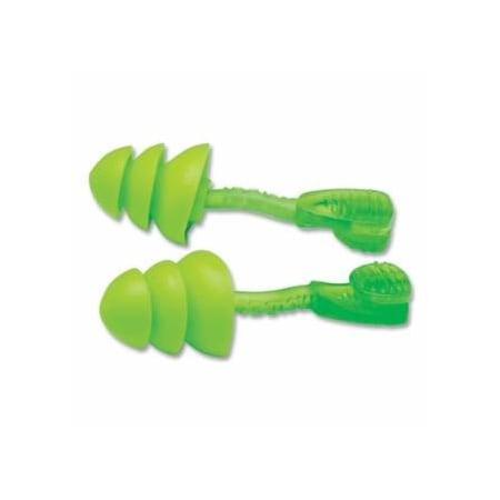 Moldex Glide Trio Reusable Twist-In Earplugs, TPE, Green, Corded, 50PK 507-6445