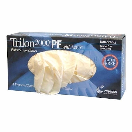 Trilon 2 Pf With Mc3 Trilon 2000, Disposable Gloves, Stretch Vinyl, Powder-Free, L, 100 PK, Ivory 25-970