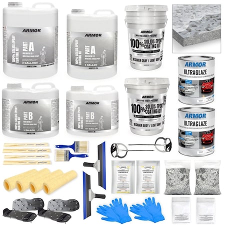 Armorpoxy 32 Pc Epoxy Floor Kit - 900 Sq Ft - Designer Gray 110003