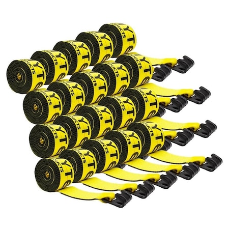 Mytee Products 4in x 30ft Winch Straps w/ Flat Hook eXtreme, 6,670 Lbs WLL, 20PK WS430HDx20