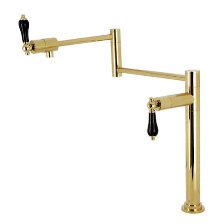 Kingston Brass Deck Mount Pot Filler Faucet, Polished Brass KS4702PKL