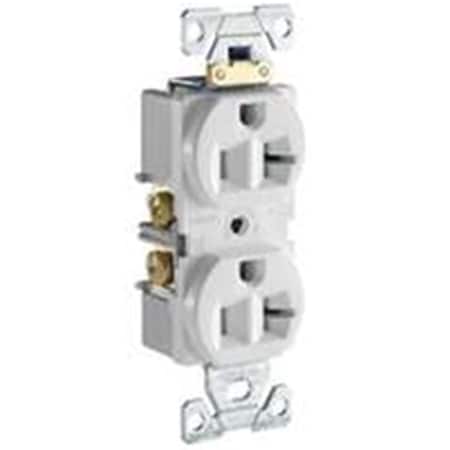 Eaton Wiring Devices TRBR20W-BXSP Tamper 20A Commercial Duplex Receptacle- White 1367630