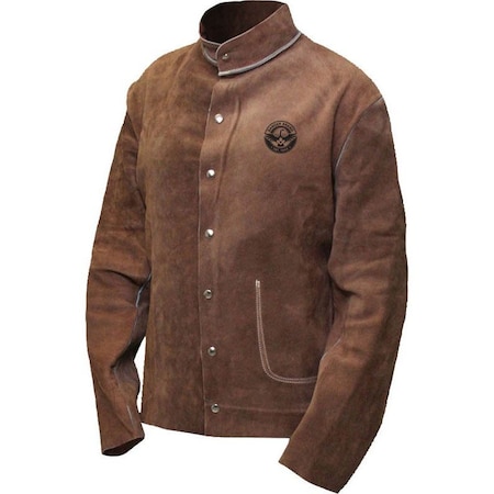 Bdg Welding Jacket, Split Cowhide, Brown, X3L 64-1-650-X3L