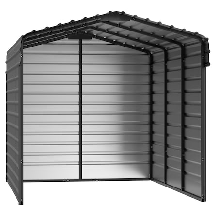Arrow Storage Products 10 x 15 x 9 ft Charcoal Steel Carport with 3 Wall Kits CPHC101509ECL3