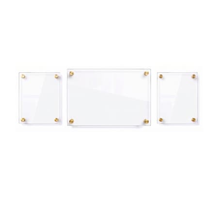 Azar Displays Floating Acrylic Gallery Wall Frame Set, 1" Stand off, Gold, 3PK 105707-GLD