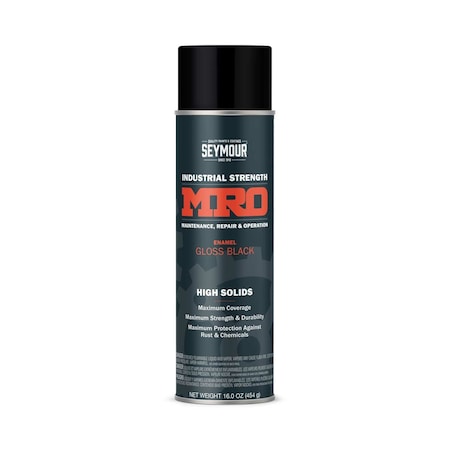 Seymour Of Sycamore MRO Industrial Spray Paint, Gloss Black 620-1415